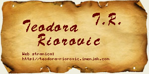 Teodora Riorović vizit kartica